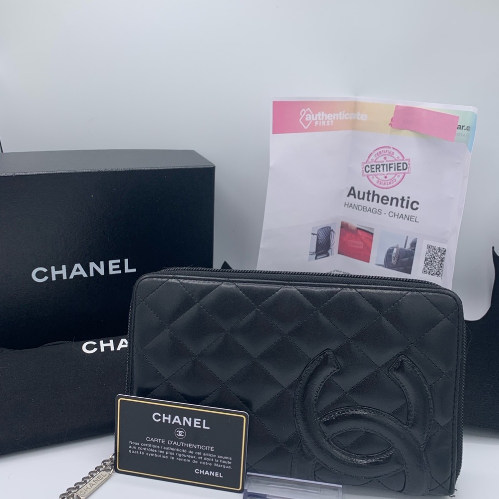Chanel Cambon Wallet Organizer Clutch Black/Pink